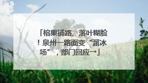 榕果铺路、落叶糊脸！泉州一路面变“溜冰场”，部门回应→