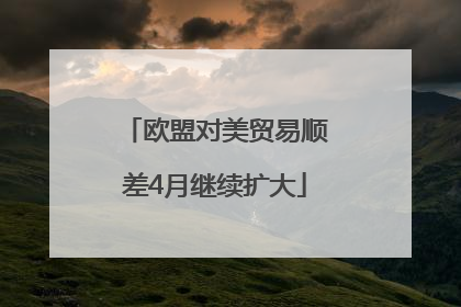 欧盟对美贸易顺差4月继续扩大