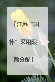 江苏“国补”采用限额分配