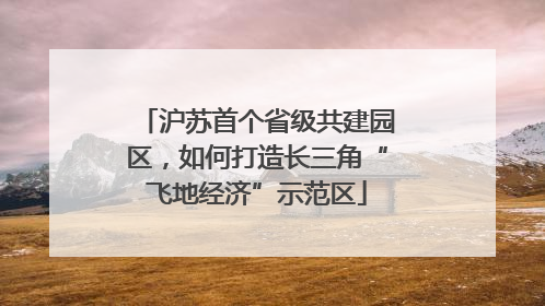 沪苏首个省级共建园区，如何打造长三角“飞地经济”示范区