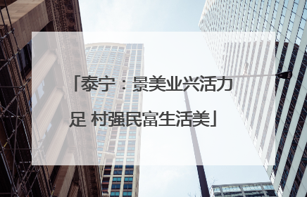 泰宁：景美业兴活力足 村强民富生活美