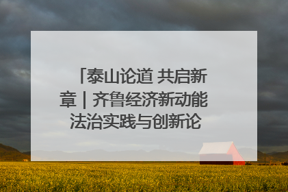 泰山论道 共启新章｜齐鲁经济新动能 法治实践与创新论坛成功举办