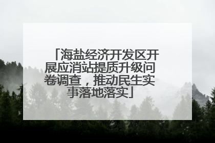 海盐经济开发区开展应消站提质升级问卷调查，推动民生实事落地落实