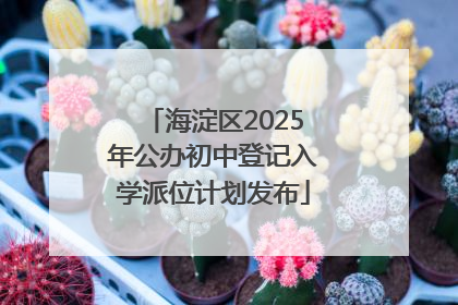 海淀区2025年公办初中登记入学派位计划发布