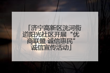 济宁高新区洸河街道阳光社区开展“优商联盟 诚信惠民”诚信宣传活动