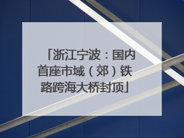 浙江宁波：国内首座市域（郊）铁路跨海大桥封顶