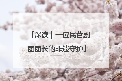 深读｜一位民营剧团团长的非遗守护