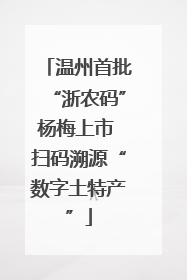 温州首批“浙农码”杨梅上市 扫码溯源“数字土特产”