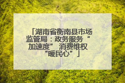 湖南省衡南县市场监管局：政务服务“加速度” 消费维权“暖民心”