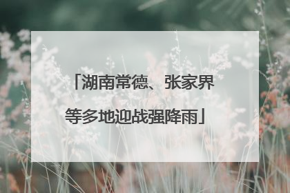 湖南常德、张家界等多地迎战强降雨