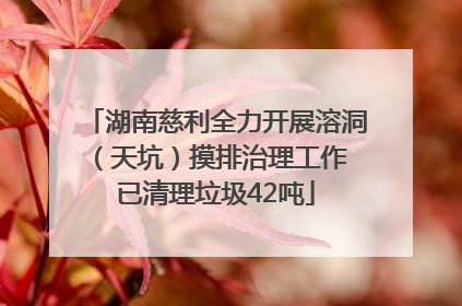 湖南慈利全力开展溶洞（天坑）摸排治理工作 已清理垃圾42吨