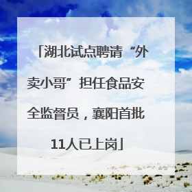湖北试点聘请“外卖小哥”担任食品安全监督员，襄阳首批11人已上岗