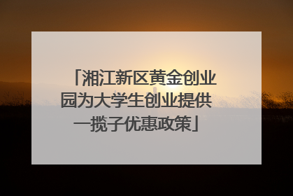 湘江新区黄金创业园为大学生创业提供一揽子优惠政策
