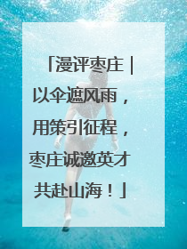 漫评枣庄｜以伞遮风雨，用策引征程，枣庄诚邀英才共赴山海！