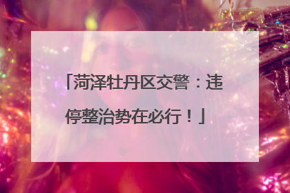 菏泽牡丹区交警：违停整治势在必行！