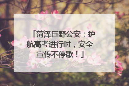 菏泽巨野公安：护航高考进行时，安全宣传不停歇！