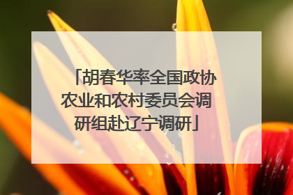 胡春华率全国政协农业和农村委员会调研组赴辽宁调研
