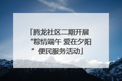 腾龙社区二期开展 “粽情端午 爱在夕阳”便民服务活动