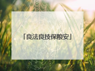 良法良技保粮安