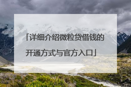 详细介绍微粒贷借钱的开通方式与官方入口