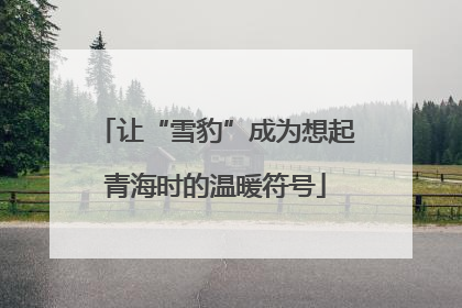 让“雪豹”成为想起青海时的温暖符号