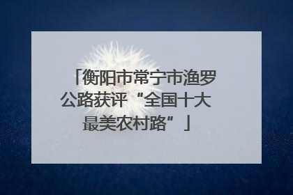 衡阳市常宁市渔罗公路获评“全国十大最美农村路”