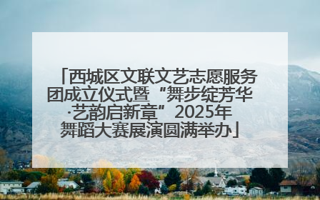 西城区文联文艺志愿服务团成立仪式暨“舞步绽芳华·艺韵启新章”2025年舞蹈大赛展演圆满举办