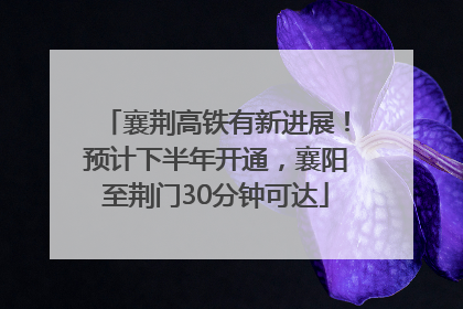 襄荆高铁有新进展！预计下半年开通，襄阳至荆门30分钟可达