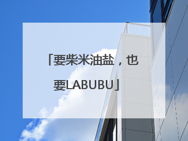 要柴米油盐，也要LABUBU