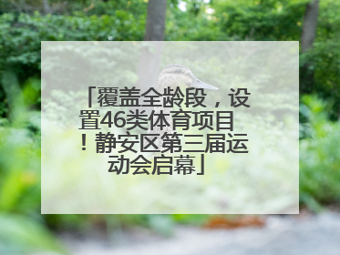 覆盖全龄段，设置46类体育项目！静安区第三届运动会启幕