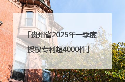 贵州省2025年一季度授权专利超4000件