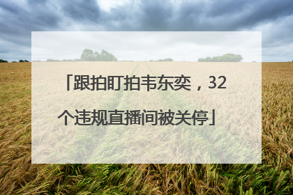跟拍盯拍韦东奕，32个违规直播间被关停