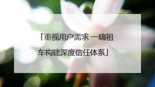 重视用户需求 一嗨租车构建深度信任体系