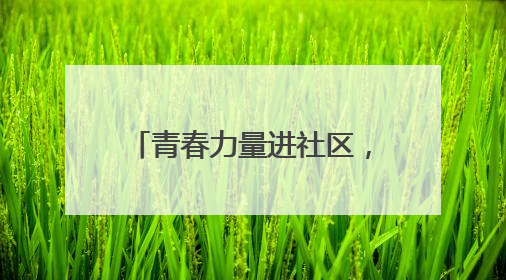 青春力量进社区，专业服务暖民心