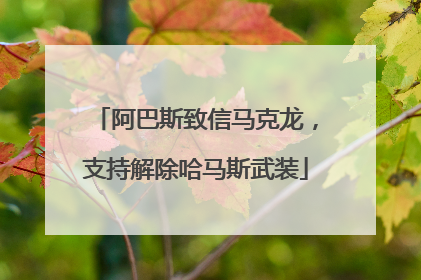 阿巴斯致信马克龙，支持解除哈马斯武装