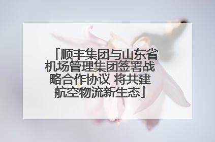 顺丰集团与山东省机场管理集团签署战略合作协议 将共建航空物流新生态