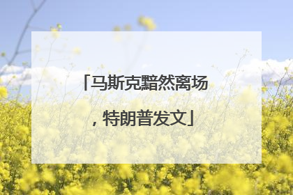 马斯克黯然离场，特朗普发文