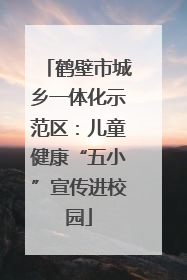 鹤壁市城乡一体化示范区：儿童健康“五小”宣传进校园