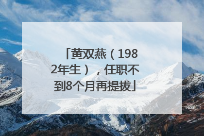 黄双燕（1982年生），任职不到8个月再提拔