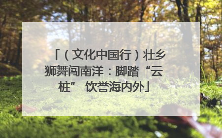 （文化中国行）壮乡狮舞闯南洋：脚踏“云桩” 饮誉海内外