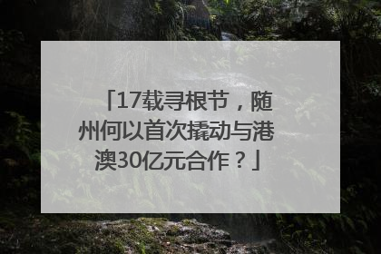 17载寻根节，随州何以首次撬动与港澳30亿元合作？