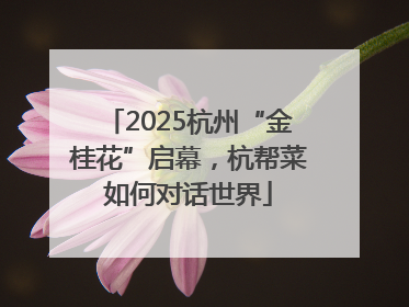 2025杭州“金桂花”启幕，杭帮菜如何对话世界