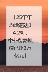 25年年均增速达14.2%，中非贸易规模已超2万亿元