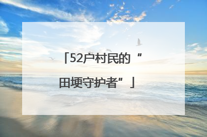 52户村民的“田埂守护者”